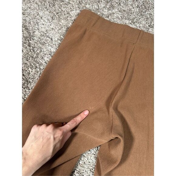 J. McLaughlin Pull On Tan Brown Ribbed Knit Skinny Pants Elastic Cuffs Cotton M - Picture 9 of 11